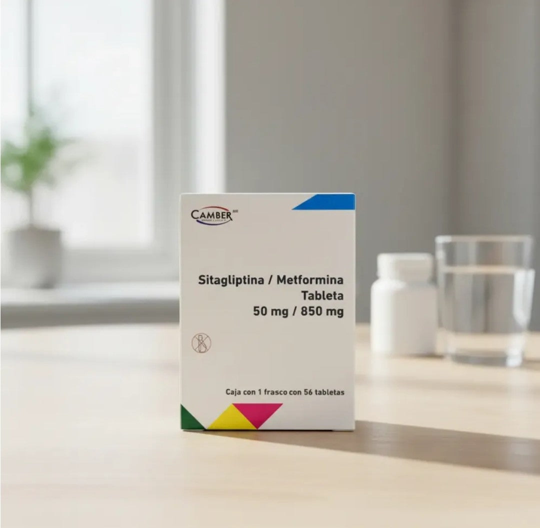 Sitagliptina/Metformina 50/850 mg, 56 Tabletas