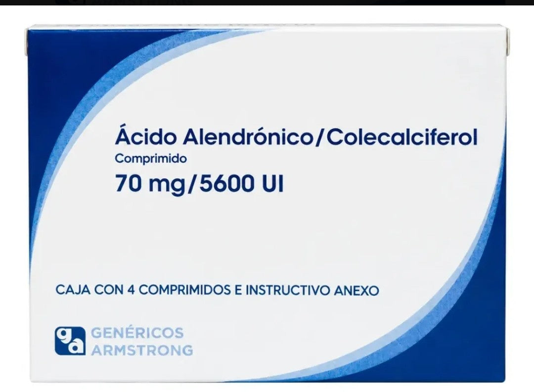 Ácido Alendrónico/Colecalciferol 70 mg/5600 UI, 4 Comprimidos