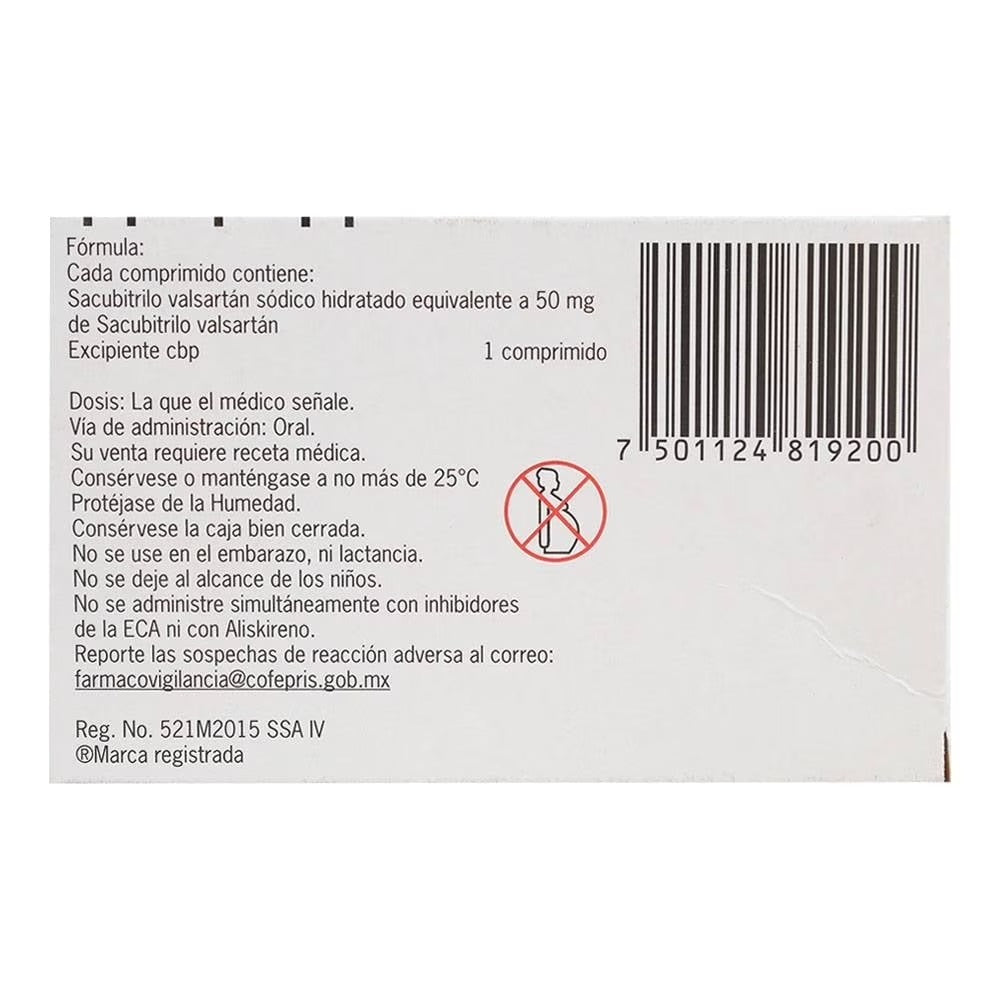 Entresto Sacubitrilo/Valsartán 50 mg