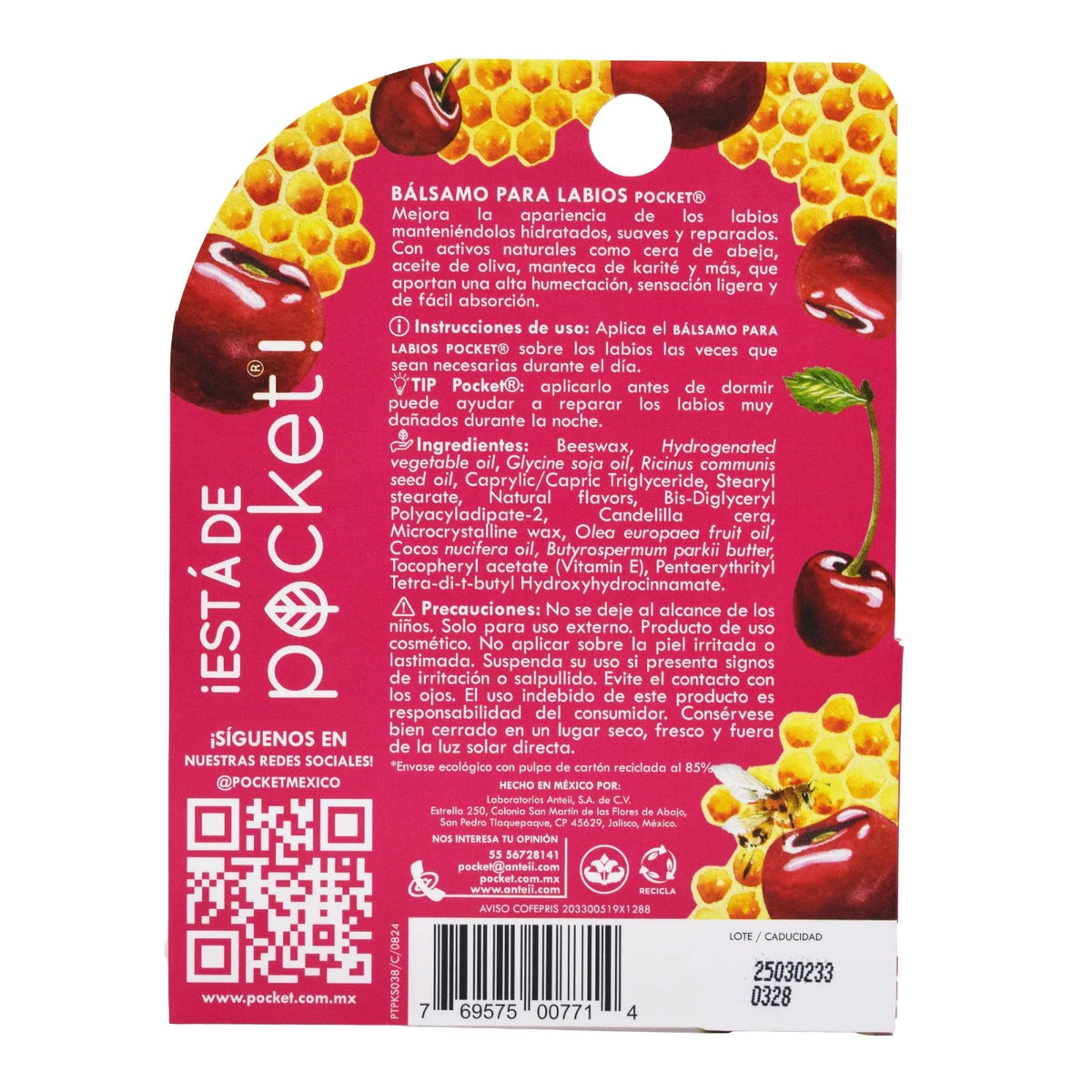 Bálsamo para Labios Cereza Miel 5 g